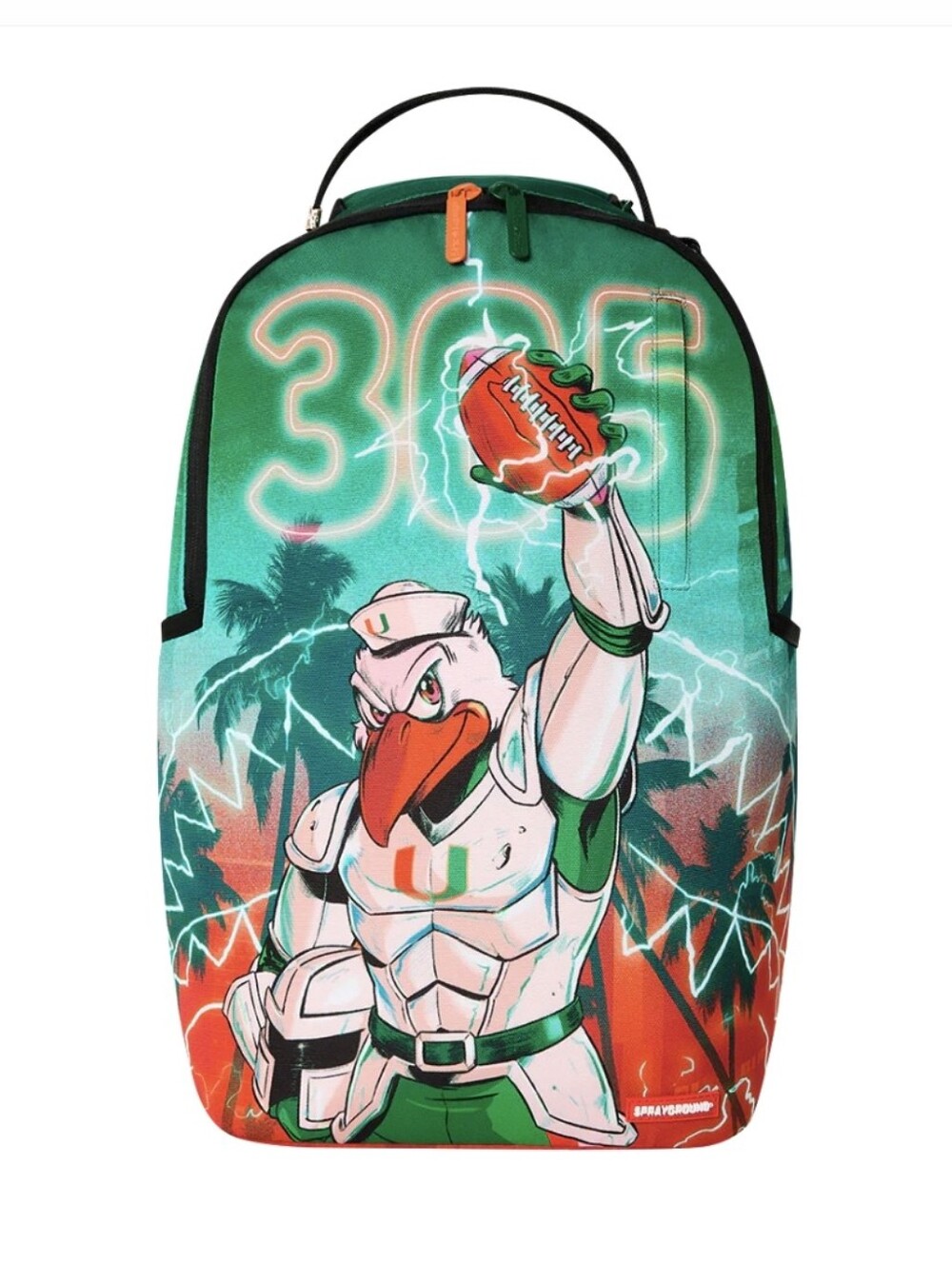 Sprayground University Of Miami Hurricanes Touch Down Thunder Backpack